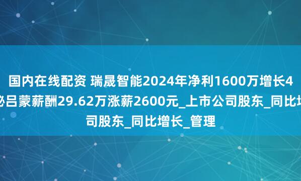 国内在线配资 瑞晟智能2024年净利1600万增长42%：董秘吕蒙薪酬29.62万涨薪2600元_上市公司股东_同比增长_管理